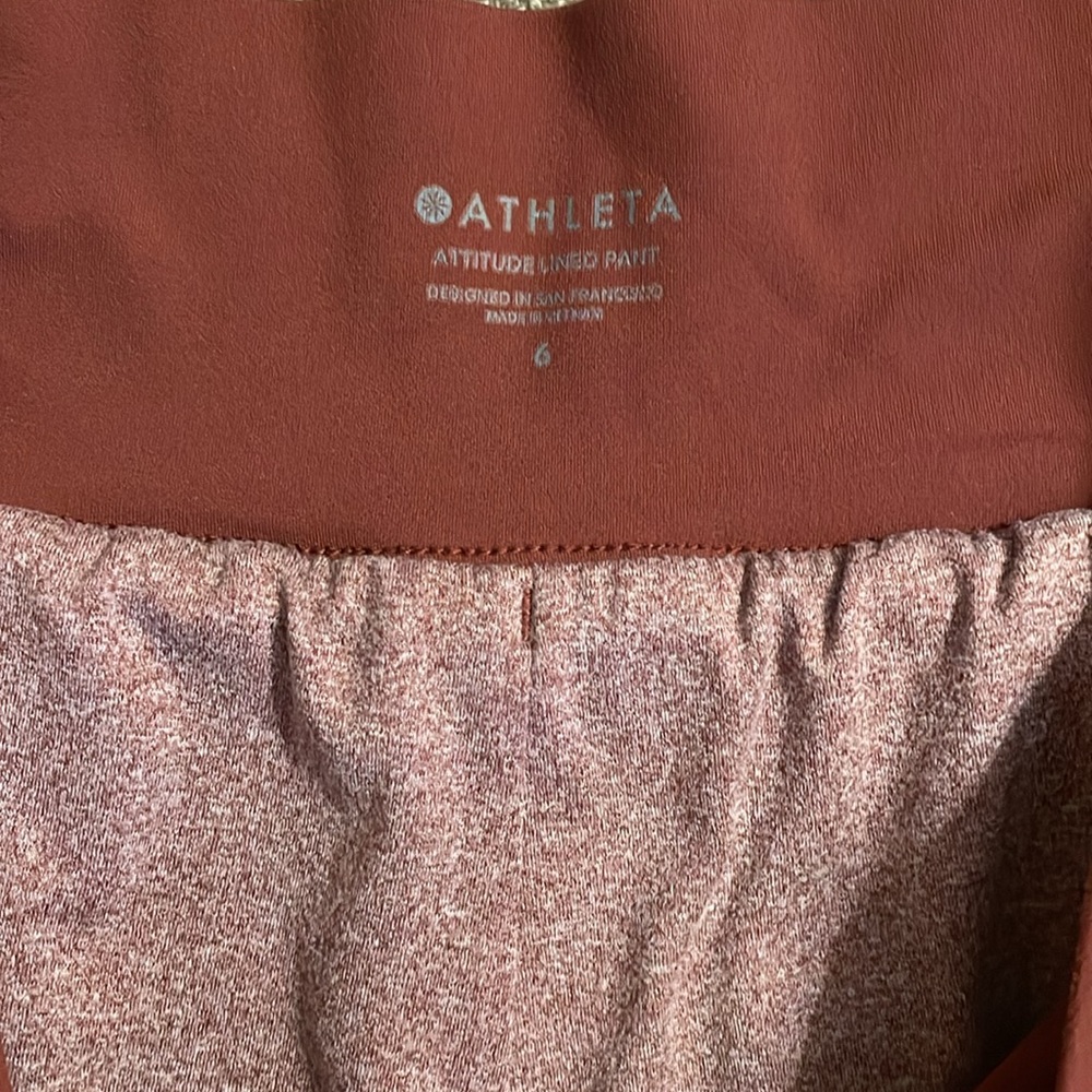 Athleta Rust Red Ruched Track Joggers - Picture 8 of 15
